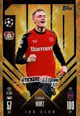 Cromo Florian Wirtz - Uefa Champions League & Europa League 2024-2025. Match Attax n. 473 - Topps