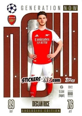 Cromo Declan Rice - Uefa Champions League & Europa League 2024-2025. Match Attax n. GN2 - Topps