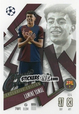 Figurina Lamine Yamal - Uefa Champions League & Europa League 2024-2025. Match Attax n. CC5 - Topps
