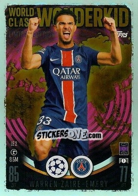 Sticker Warren Zaïre-Emery - Uefa Champions League & Europa League 2024-2025. Match Attax n. LE2 - Topps