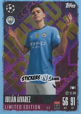 Cromo Julián Álvarez - Uefa Champions League & Europa League 2024-2025. Match Attax n. LE3 - Topps