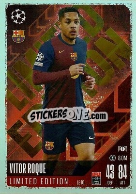Sticker Vitor Roque - Uefa Champions League & Europa League 2024-2025. Match Attax n. LE10 - Topps