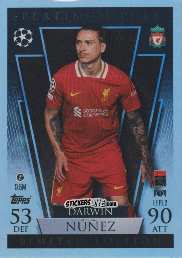 Cromo Darwin Nunez - Uefa Champions League & Europa League 2024-2025. Match Attax n. LEPL2 - Topps