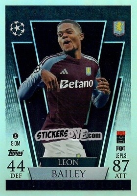 Sticker Leon Bailey - Uefa Champions League & Europa League 2024-2025. Match Attax n. LEPL3 - Topps