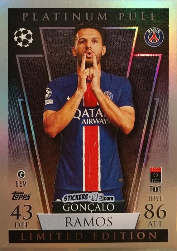 Figurina Goncalo Ramos - Uefa Champions League & Europa League 2024-2025. Match Attax n. LEPL6 - Topps