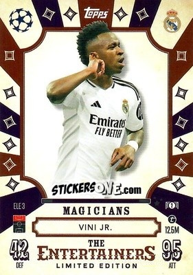 Figurina Vini Jr. - Uefa Champions League & Europa League 2024-2025. Match Attax n. ELE3 - Topps