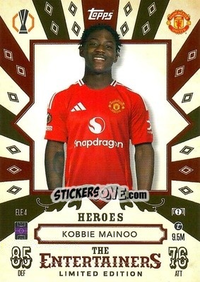Sticker Kobbie Mainoo - Uefa Champions League & Europa League 2024-2025. Match Attax n. ELE4 - Topps
