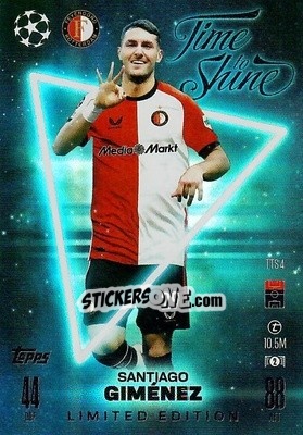 Cromo Santiago Giménez - Uefa Champions League & Europa League 2024-2025. Match Attax n. TTS4 - Topps