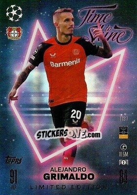 Figurina Alejandro Grimaldo - Uefa Champions League & Europa League 2024-2025. Match Attax n. TTS7 - Topps