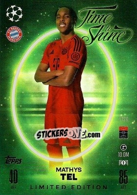 Figurina Mathys Tel - Uefa Champions League & Europa League 2024-2025. Match Attax n. TTS11 - Topps