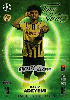 Cromo Karim Adeyemi - Uefa Champions League & Europa League 2024-2025. Match Attax n. TTS12 - Topps
