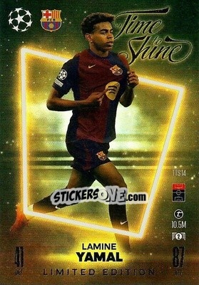 Figurina Lamine Yamal - Uefa Champions League & Europa League 2024-2025. Match Attax n. TTS14 - Topps