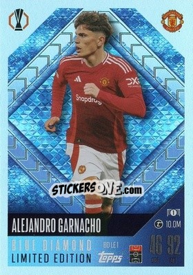Figurina Alejandro Garnacho - Uefa Champions League & Europa League 2024-2025. Match Attax n. BDLE1 - Topps