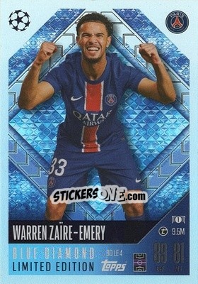 Sticker Warren Zaïre-Emery - Uefa Champions League & Europa League 2024-2025. Match Attax n. BDLE4 - Topps