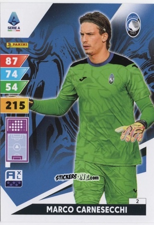 Sticker Marco Carnesecchi - Calciatori 2024-2025. Adrenalyn XL
 n. 2 - Panini