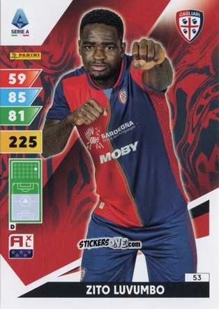 Cromo Zito Luvumbo - Calciatori 2024-2025. Adrenalyn XL
 n. 53 - Panini