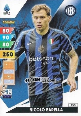 Figurina Nicolò Barella - Calciatori 2024-2025. Adrenalyn XL
 n. 158 - Panini