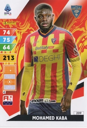 Cromo Mohamed Kaba - Calciatori 2024-2025. Adrenalyn XL
 n. 209 - Panini
