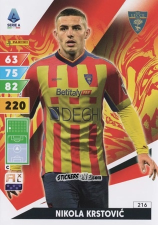 Cromo Nikola Krstović - Calciatori 2024-2025. Adrenalyn XL
 n. 216 - Panini