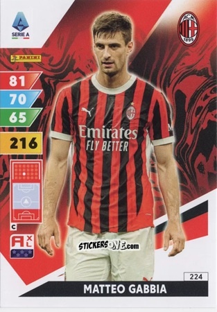 Sticker Matteo Gabbia - Calciatori 2024-2025. Adrenalyn XL
 n. 224 - Panini