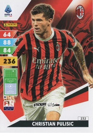Cromo Christian Pulisic - Calciatori 2024-2025. Adrenalyn XL
 n. 232 - Panini