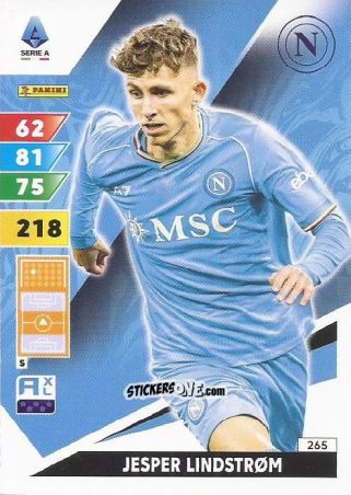 Sticker Jesper Lindstrøm - Calciatori 2024-2025. Adrenalyn XL
 n. 265 - Panini