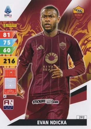 Sticker Evan Ndicka - Calciatori 2024-2025. Adrenalyn XL
 n. 292 - Panini