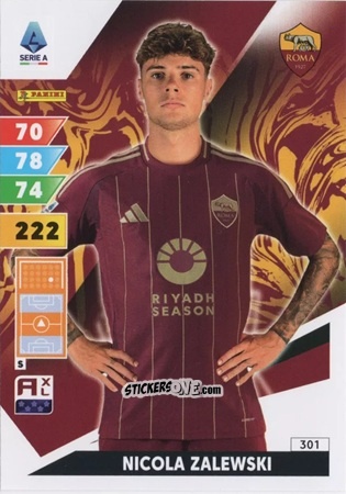 Cromo Nicola Zalewski - Calciatori 2024-2025. Adrenalyn XL
 n. 301 - Panini