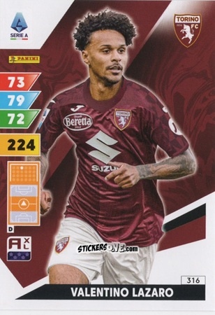 Sticker Valentino Lazaro - Calciatori 2024-2025. Adrenalyn XL
 n. 316 - Panini