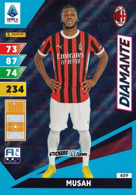 Cromo Yunus Musah - Calciatori 2024-2025. Adrenalyn XL
 n. 409 - Panini