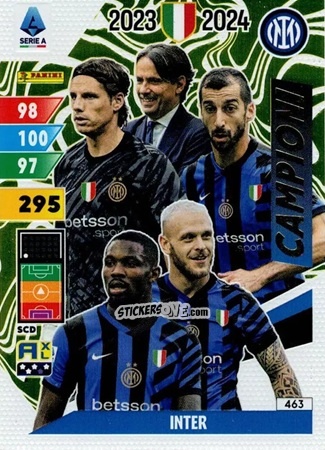 Cromo Simone Inzaghi / Yann Sommer / Federico Dimarco / Henrikh Mkhitaryan / Marcus Thuram - Calciatori 2024-2025. Adrenalyn XL
 n. 463 - Panini