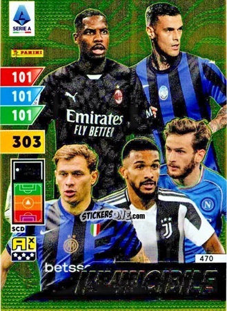 Figurina Mike Maignan / Bremer / Nicolò Barella / Khvicha Kvaratskhelia / Gianluca Scamacca - Calciatori 2024-2025. Adrenalyn XL
 n. 470 - Panini