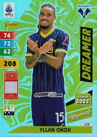 Sticker Yllan Okou - Calciatori 2024-2025. Adrenalyn XL
 n. U8 - Panini