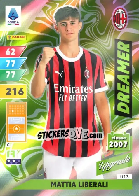 Sticker Mattia Liberali - Calciatori 2024-2025. Adrenalyn XL
 n. U13 - Panini