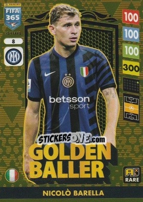 Figurina Nicolò Barella - FIFA 365: 2024-2025. Adrenalyn XL
 n. 8 - Panini