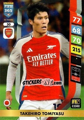Figurina Takehiro Tomiyasu - FIFA 365: 2024-2025. Adrenalyn XL
 n. 30 - Panini