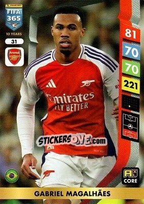 Sticker Gabriel Magalhães - FIFA 365: 2024-2025. Adrenalyn XL
 n. 31 - Panini