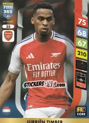 Cromo Jurriën Timber - FIFA 365: 2024-2025. Adrenalyn XL
 n. 35 - Panini