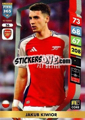 Cromo Jakub Kiwior - FIFA 365: 2024-2025. Adrenalyn XL
 n. 36 - Panini