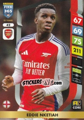 Figurina Eddie Nketiah - FIFA 365: 2024-2025. Adrenalyn XL
 n. 42 - Panini