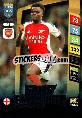 Figurina Bukayo Saka - FIFA 365: 2024-2025. Adrenalyn XL
 n. 45 - Panini
