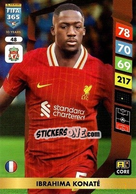 Sticker Ibrahima Konaté - FIFA 365: 2024-2025. Adrenalyn XL
 n. 48 - Panini