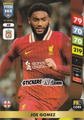 Cromo Joe Gomez - FIFA 365: 2024-2025. Adrenalyn XL
 n. 49 - Panini