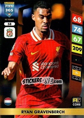 Figurina Ryan Gravenberch - FIFA 365: 2024-2025. Adrenalyn XL
 n. 58 - Panini