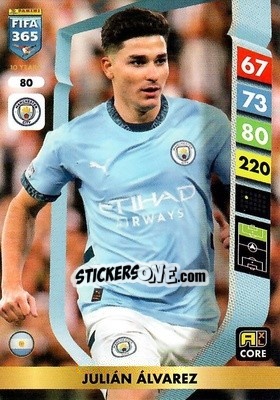 Cromo Julian Álvarez - FIFA 365: 2024-2025. Adrenalyn XL
 n. 80 - Panini