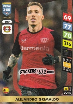 Figurina Álejandro Grimaldo - FIFA 365: 2024-2025. Adrenalyn XL
 n. 109 - Panini