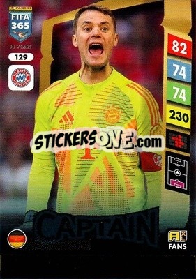 Cromo Manuel Neuer - FIFA 365: 2024-2025. Adrenalyn XL
 n. 129 - Panini