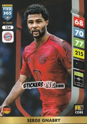 Figurina Serge Gnabry - FIFA 365: 2024-2025. Adrenalyn XL
 n. 134 - Panini
