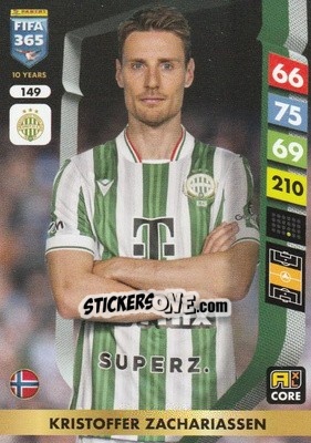 Cromo Kristoffer Zachariassen - FIFA 365: 2024-2025. Adrenalyn XL
 n. 149 - Panini