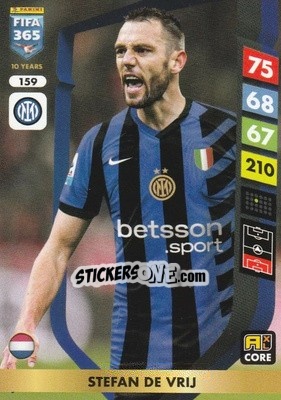 Figurina Stefan de Vrij - FIFA 365: 2024-2025. Adrenalyn XL
 n. 159 - Panini